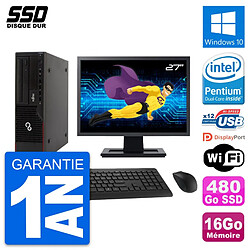 PC Fujitsu E910 DT Ecran 27" Intel G630 RAM 16Go SSD 480Go Windows 10 Wifi · Occasion 