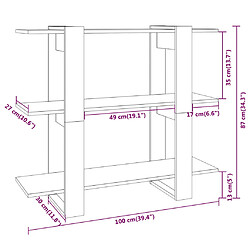 vidaXL Bibliothèque/Séparateur de pièce Sonoma gris 100x30x87 cm pas cher