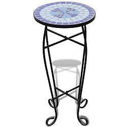 vidaXL Table d'appoint Mosaïque Bleu et blanc