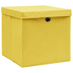 Maison Chic Lot de 10 Boîtes de rangement,Boîtes de stockage avec couvercles 28x28x28 cm Jaune -MN973901