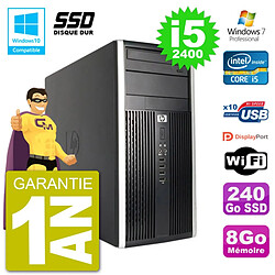 PC HP 6300 MT Intel Core i5-2400 RAM 8Go SSD 240Go Graveur DVD Wifi W7 · Occasion 