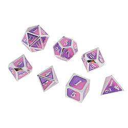 Acheter Jeu de 7 dés en métal polyédrique pour D u0026 D Pathfinder RPG Jeu Rose Pourpre