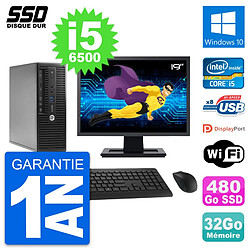 PC HP ProDesk 400 G3 SFF Ecran 19" i5-6500 RAM 32Go SSD 480Go Windows 10 Wifi · Occasion 