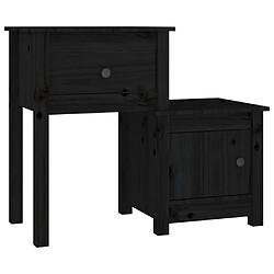 Avis Maison Chic Lot de 2 Tables de chevet,Table de nuit,Table d'appoint pour salon Noir 79,5x38x65,5 cm Bois de pin massif -MN92032