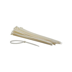 Perel Jeu de serre-c,bles en nylon - 7.6 x 400 mm - blanc (100 pcs) 