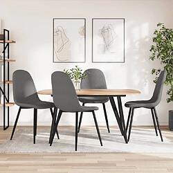 vidaXL Chaises à manger lot de 4 Gris clair Velours 