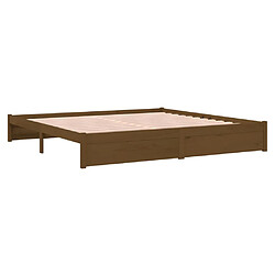 Avis vidaXL Cadre de lit sans matelas marron miel bois massif 200x200 cm