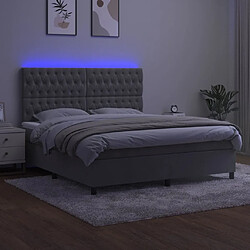 Avis vidaXL Sommier à lattes de lit matelas et LED Gris clair 160x200 cm