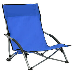 vidaXL Chaises de plage pliables lot de 2 Bleu Tissu