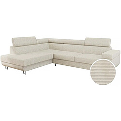 Palozi Sofa Canapé d'angle Gauche Fonti en velours côtelé - 5 places - Beige