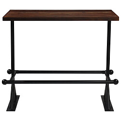 vidaXL Table de bar Bois de récupération massif Marron foncé