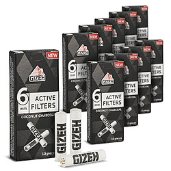 Gizeh Tubes Et Filtres Lot de 10 paquets de filtres à cigarette Gizeh Charbon Actif 6mm