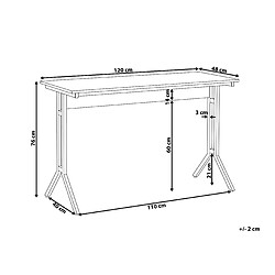 Beliani Bureau effet bois foncé 120 x 48 cm CREEK