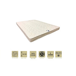 Provence Literie Matelas Très Ferme Mémoire de Forme 60 Kg/m3 Pour Canapé Lit 130x190 x 14 cm + Oreiller Visco - 5 zones de Confort - Ame Poli Lattex Haute Résilience HD - Hypoallergénique 