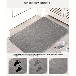 LUUCOZK Tapis de bain antidérapants absorbants à séchage rapide, tapis de décoration de salle de bain, gris clair-40x60cm