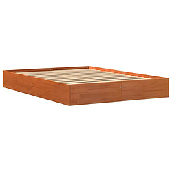 Vidaxl Cadre de lit cire marron 120x190 cm bois de pin massif