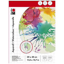 Marabu Bloc Aquarelle , 300 x 400 mm, 210 g/m2, 20 feuilles () 