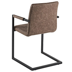 Beliani Set de 2 Cuir PU Chaise de salle à manger Chaise en porte-à-faux Marron BRANDOL pas cher