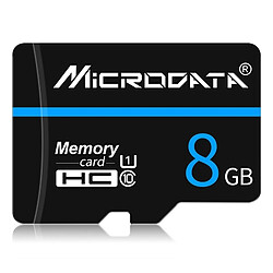 Wewoo Carte Micro SD mémoire MICRODATA 8GB U1 Blue Line et Black TF SD