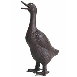 Avis L'Héritier Du Temps Canard ou Cane Statuette Oiseau Volatile en Fonte Marron 13x26x39cm