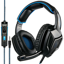 Chrono Casque Gaming pour PS4 Xbox One Ecouteur Gamer Stéréo avec Microphone Filaire Réglable Contrôle du Volume Bandeau Flexible pour PC Ordinateur Portable Tablette Conférence Vidéo