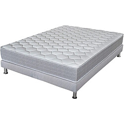 Ebac Matelas Madere + sommier 140x190 SR9 - Gris clair - Soutien ferme - Made in France 