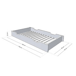 Avis Youdoit Tiroir de lit 90 x 200 avec sommier BUDDY - vert pétrole