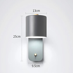 Universal Lampe de chevet de chambre créative Étude minimaliste moderne Protection des yeux Lampe de lecture Applique murale grise Éclairage (ampoule non comprise) 