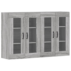 Maison Chic Lot de 2 Armoires murales,Meuble de Rangement,Armoire Suspendue sonoma gris bois d'ingénierie -MN53869