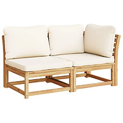 vidaXL Salon de jardin 2 pcs avec coussins bois massif d'acacia