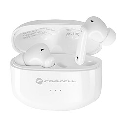 Forcell Écouteurs sans fil Bluetooth - Batterie haute capacité Blanc 