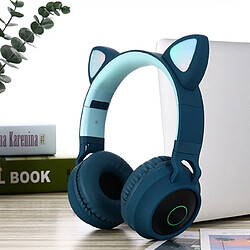 Universal Nouveau casque d'annulation de bruit d'oreille de chat LED d'arrivée Bluetooth 5.0 Casque d'écoute pour enfants et adolescents Support TF Card 3.5mm Prise avec microphone Casque Bluetooth Casque