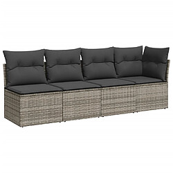 Avis vidaXL Salon de jardin avec coussins 7 pcs gris résine tressée