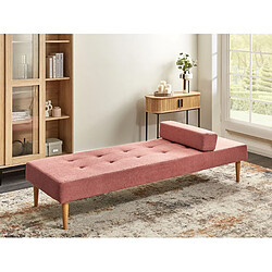 Beliani Chaise longue en tissu rose NIORT