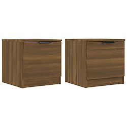 vidaXL Tables de chevet 2 pcs Chêne marron 40x39x40 cm