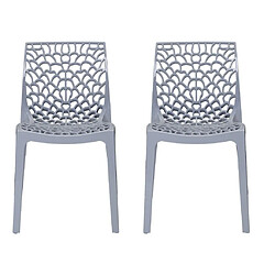 Vente-Unique Lot de 2 chaises empilables DIADEME - Polypropylène - Gris clair