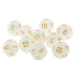 10pcs Douze Faces De Dés D12 Jouer D & D Jeux Rpg Parti Dices Blanc