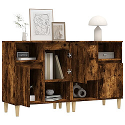 Acheter Maison Chic Ensemble de 2 Buffets,commode,console pour rangement chêne fumé 60x35x70 cm bois d'ingénierie -MN62255