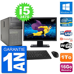 PC Tour Dell 7010 Ecran 27" Intel i5-3470 RAM 16Go Disque 1To Windows 10 Wifi · Occasion 