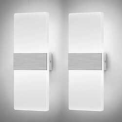 Stoex (2PCS) Applique Murale Led Interieur 6W Lampe Murale Minimaliste Applique Murale Moderne en Acrylique Pour Salon, Couloir, Balcon, Blanc Froid