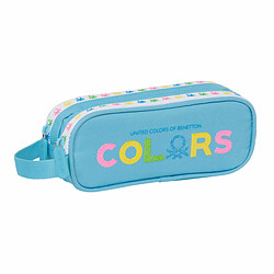 Trousse Fourre-Tout Double Benetton Spring Bleu ciel 21 x 8 x 6 cm