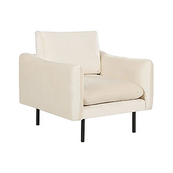 Beliani Fauteuil Velours Beige clair VINTERBRO 