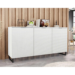 Bestmobilier Barbara - buffet bas - blanc - 150 cm Barbara - buffet bas - blanc - 150 cm - Blanc / Noir