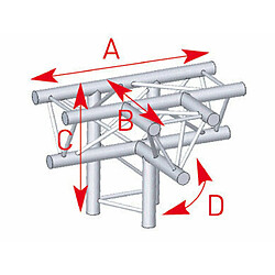 57ASX42 / Angle 4 départs 90° pied lg 0m50 x 0m50 x 0m71 ASD