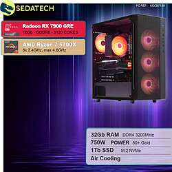 Sedatech PC Gamer • AMD Ryzen 7 5700X • RX 7900 GRE • 32Go RAM • 1To SSD M.2 • sans OS