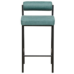 Acheter Beliani Tabouret de bar Set de 2 Tissu Bleu paon AMAYA