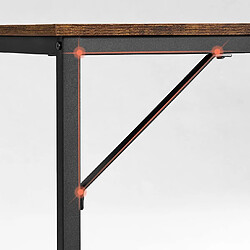 Helloshop26 Bureau table poste de travail 140 cm pour bureau salon chambre assemblage simple métal style industriel marron rustique et noir 12_0001306