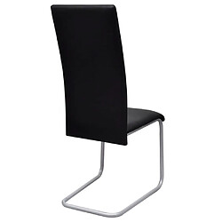 Decoshop26 Lot de 2 chaises de salle à manger cuisine cantilever design moderne synthétique noir CDS020373 pas cher