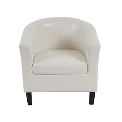 Mendler Fauteuil Newport T379, fauteuil de salon / club, similicuir ~ blanc