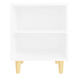 Acheter vidaXL Tables de chevet avec pieds en bois 2 pcs Blanc 40x30x50 cm